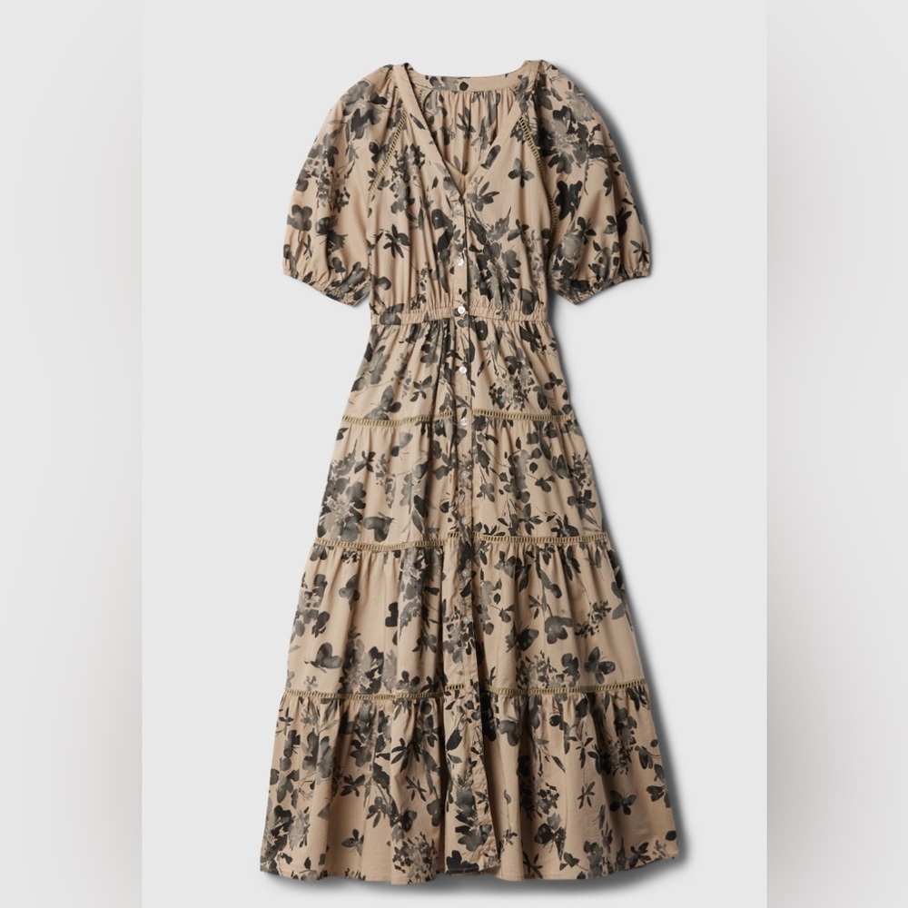 GAP Tiered Midi Shirtdress